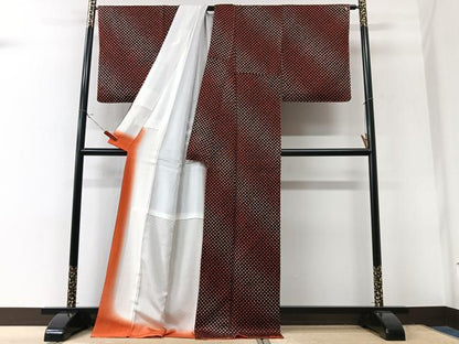 平和屋着物■上質な小紋　総絞り　霞文　暈し染め　正絹　逸品　未使用　CABK9972xe