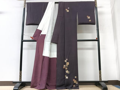 平和屋着物■訪問着　色紙花文　金彩　正絹　逸品　CABK9973xe