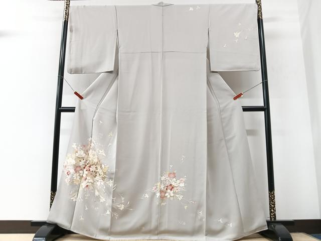 平和屋着物■訪問着　友禅　草花文　金彩　正絹　逸品　CABK9982xe