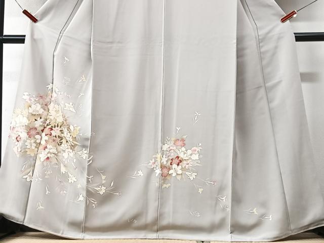 平和屋着物■訪問着　友禅　草花文　金彩　正絹　逸品　CABK9982xe