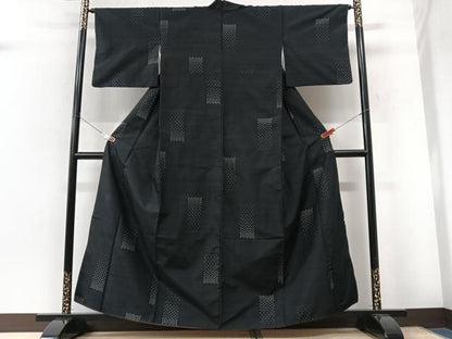 平和屋着物■上質な紬　絣文様　正絹　逸品　CABK9986xe