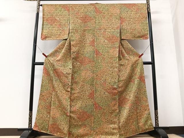 平和屋着物■上質な小紋　切嵌更紗花鳥文　正絹　逸品　未使用　CABK9990xe