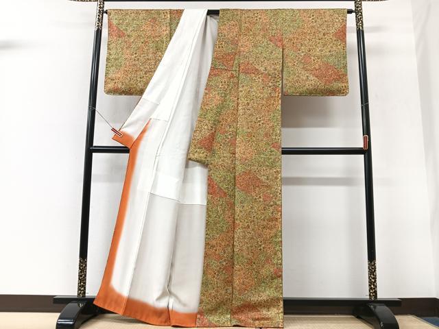 平和屋着物■上質な小紋　切嵌更紗花鳥文　正絹　逸品　未使用　CABK9990xe