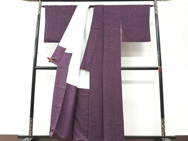 平和屋着物■上質な色無地　風景地紋　紫鳶色　正絹　逸品　CABK9998xe