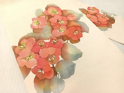 平和屋着物●九寸名古屋帯　作家物　ろうけつ染　草花文　正絹　逸品　CABL0003vp