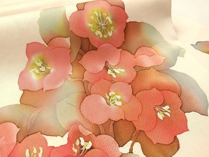平和屋着物●九寸名古屋帯　作家物　ろうけつ染　草花文　正絹　逸品　CABL0003vp