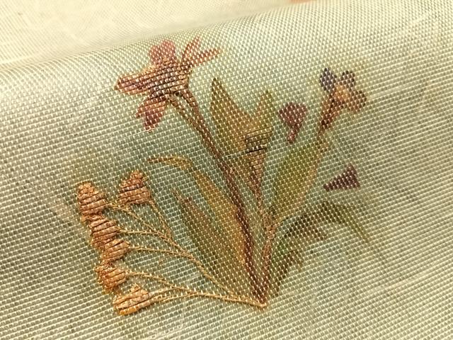 平和屋着物●押し花工芸作家　建野誠一　九寸名古屋帯　花香織　正絹　逸品　CABL0012vp