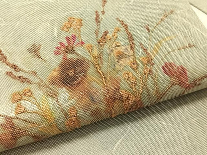 平和屋着物●押し花工芸作家　建野誠一　九寸名古屋帯　花香織　正絹　逸品　CABL0012vp