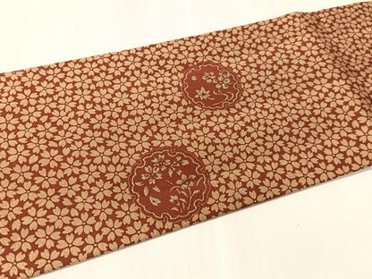平和屋着物●九寸名古屋帯　駒刺繍　雪輪兎　金彩　正絹　逸品　CABL0013vp