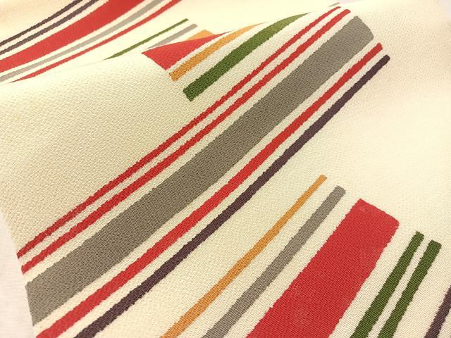 平和屋着物●九寸開き名古屋帯　斜線文　鬼しぼ縮緬　正絹　逸品　CABL0014vp