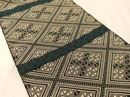 平和屋着物●八寸名古屋帯　こぎん刺し　横段菱吉祥文　綿　逸品　CABL0015vp