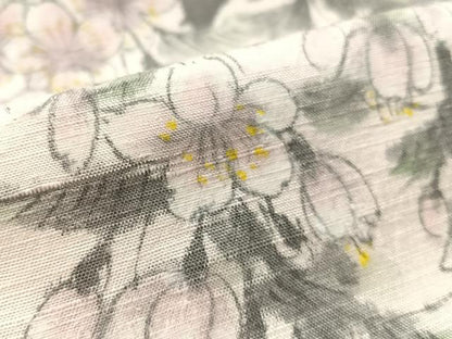 平和屋着物●九寸名古屋帯　作家物　手描き　紬地　絞り　枝垂れ桜　正絹　逸品　CABL0025vp