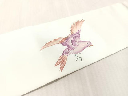平和屋着物●九寸名古屋帯　友禅　草花鳥文　CABL0026vp