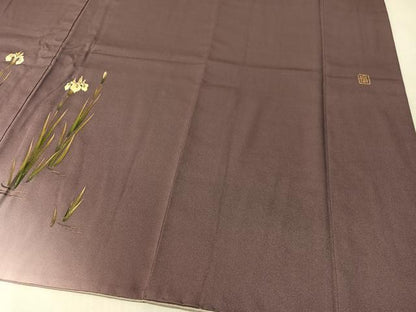 平和屋着物●漆工芸作家　金森一博　訪問着　八橋文様　暈し染め　金彩　正絹　逸品　CABL0031vp
