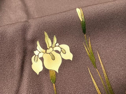 平和屋着物●漆工芸作家　金森一博　訪問着　八橋文様　暈し染め　金彩　正絹　逸品　CABL0031vp