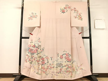 平和屋着物●訪問着　友禅　作家物　風景花文　暈し染め　正絹　逸品　未使用　CABL0033vp