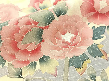 平和屋着物●訪問着　友禅　作家物　風景花文　暈し染め　正絹　逸品　未使用　CABL0033vp