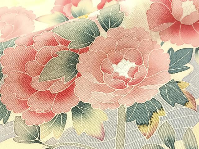 平和屋着物●訪問着　友禅　作家物　風景花文　暈し染め　正絹　逸品　未使用　CABL0033vp