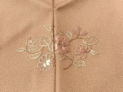 平和屋着物●豪華色留袖　刺繍　草花文　正絹　逸品　CABL0034vp