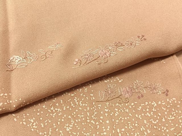 平和屋着物●豪華色留袖　刺繍　草花文　正絹　逸品　CABL0034vp