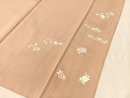 平和屋着物●豪華色留袖　刺繍　草花文　正絹　逸品　CABL0034vp