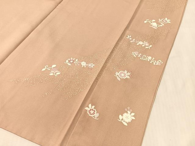 平和屋着物●豪華色留袖　刺繍　草花文　正絹　逸品　CABL0034vp