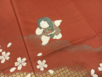 平和屋着物●訪問着　手描き　唐子遊び　暈し染め　金銀彩　正絹　逸品　CABL0035vp