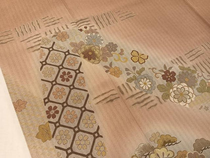 平和屋着物●訪問着　熨斗吉祥花文　暈し染め　金銀彩　正絹　逸品　CABL0036vp
