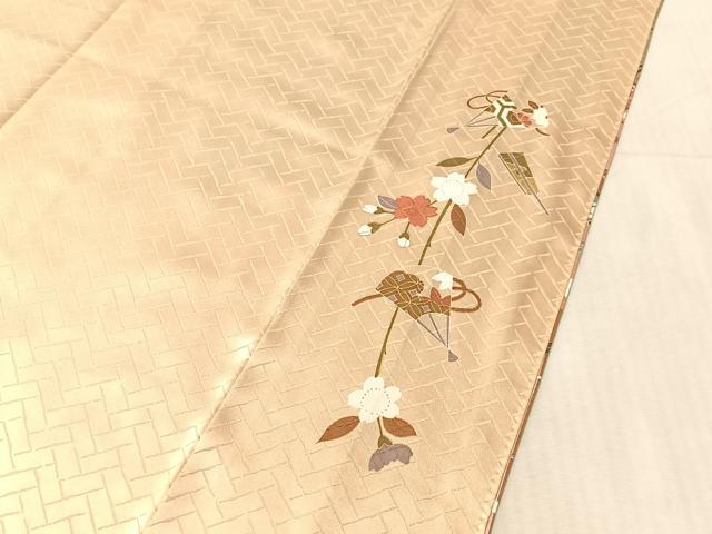 平和屋着物●訪問着　駒刺繍　花筏文　暈し染め　金彩　正絹　逸品　CABL0037vp
