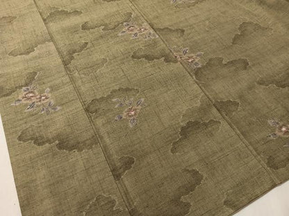 平和屋着物●小千谷紬　雲取り舞椿　正絹　逸品　CABL0038vp