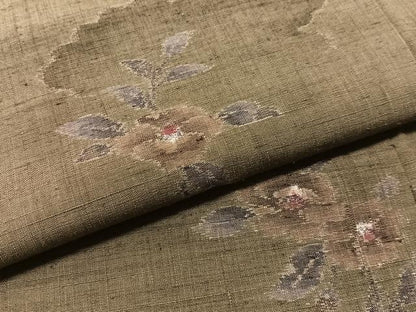 平和屋着物●小千谷紬　雲取り舞椿　正絹　逸品　CABL0038vp