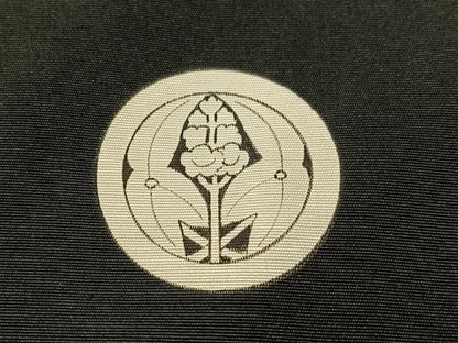 平和屋着物●男性 黒紋付・羽織セット 正絹 逸品 CABL0042vp