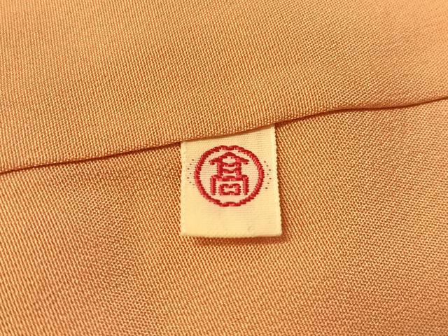 平和屋着物●上質な色無地　霞地紋　深支子色　ロング丈　高島屋扱い　正絹　逸品　未使用　CABL0046vp