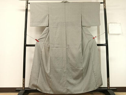 平和屋着物●上質なお召　縞　松坂屋扱い　正絹　逸品　CABL0047vp