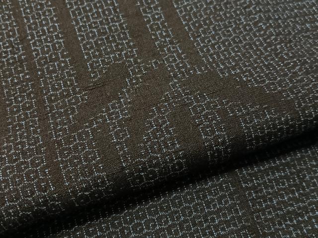 平和屋着物●結城紬　80亀甲　笹竹文　正絹　逸品　未使用　CABL0052vp