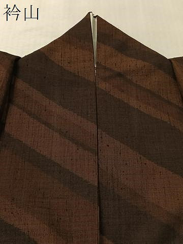 平和屋着物●上質な紬　斜線文　正絹　逸品　CABL0053vp