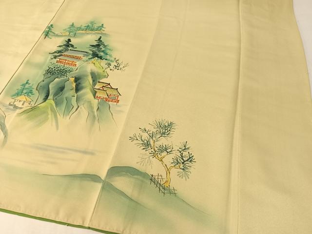 平和屋着物●訪問着　手描き　刺繍　名所風景文　暈し染め　正絹　逸品　CABL0058vp