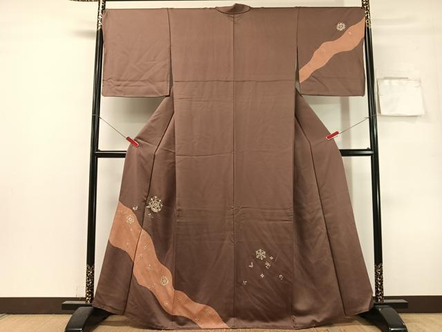 平和屋着物●訪問着　総刺繍　絞り　正倉院花鳥蝶文　金彩　正絹　逸品　CABL0059vp