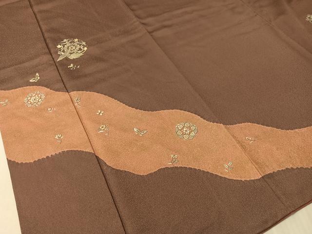 平和屋着物●訪問着　総刺繍　絞り　正倉院花鳥蝶文　金彩　正絹　逸品　CABL0059vp