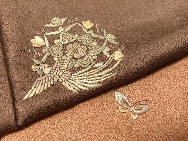 平和屋着物●訪問着　総刺繍　絞り　正倉院花鳥蝶文　金彩　正絹　逸品　CABL0059vp