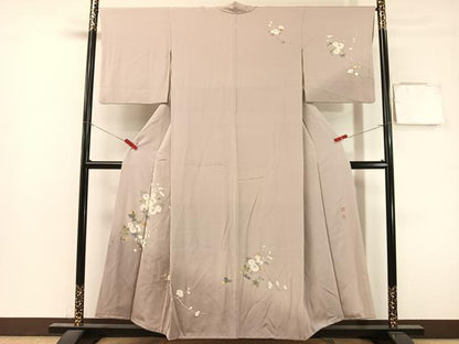 平和屋着物●京加賀友禅　百貫達雄　訪問着　枝花文　暈し染め　正絹　逸品　CABL0060vp