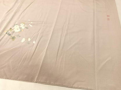 平和屋着物●京加賀友禅　百貫達雄　訪問着　枝花文　暈し染め　正絹　逸品　CABL0060vp