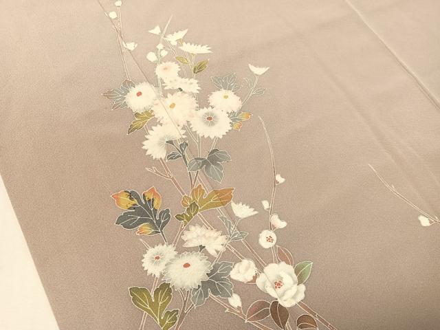平和屋着物●京加賀友禅　百貫達雄　訪問着　枝花文　暈し染め　正絹　逸品　CABL0060vp