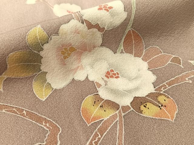 平和屋着物●京加賀友禅　百貫達雄　訪問着　枝花文　暈し染め　正絹　逸品　CABL0060vp