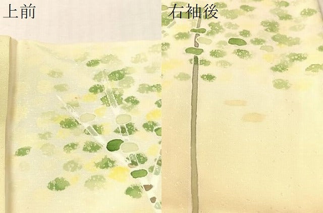 平和屋着物●訪問着　白樺文　銀彩　正絹　逸品　CABL0062vp