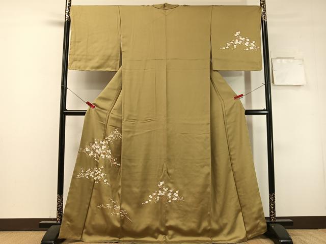 平和屋着物●訪問着　駒刺繍　枝花文　金彩　正絹　逸品　未使用　CABL0068vp