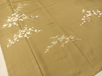 平和屋着物●訪問着　駒刺繍　枝花文　金彩　正絹　逸品　未使用　CABL0068vp