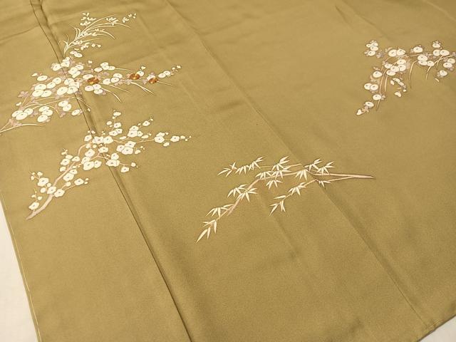 平和屋着物●訪問着　駒刺繍　枝花文　金彩　正絹　逸品　未使用　CABL0068vp