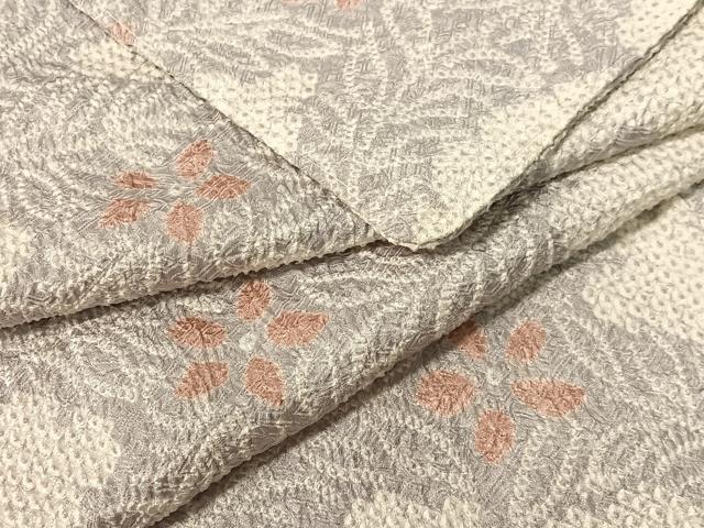平和屋着物●上質な小紋　総絞り　草花文　正絹　逸品　CABL0075vp