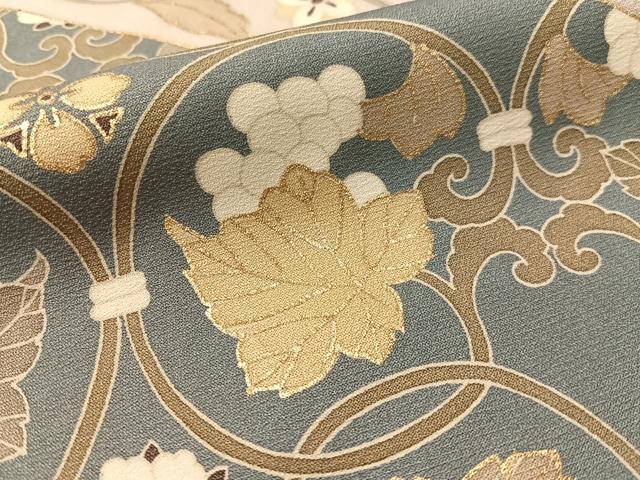 平和屋着物●豪華色留袖　駒刺繍　花唐草鳳凰文　金彩　正絹　逸品　CABL0078vp